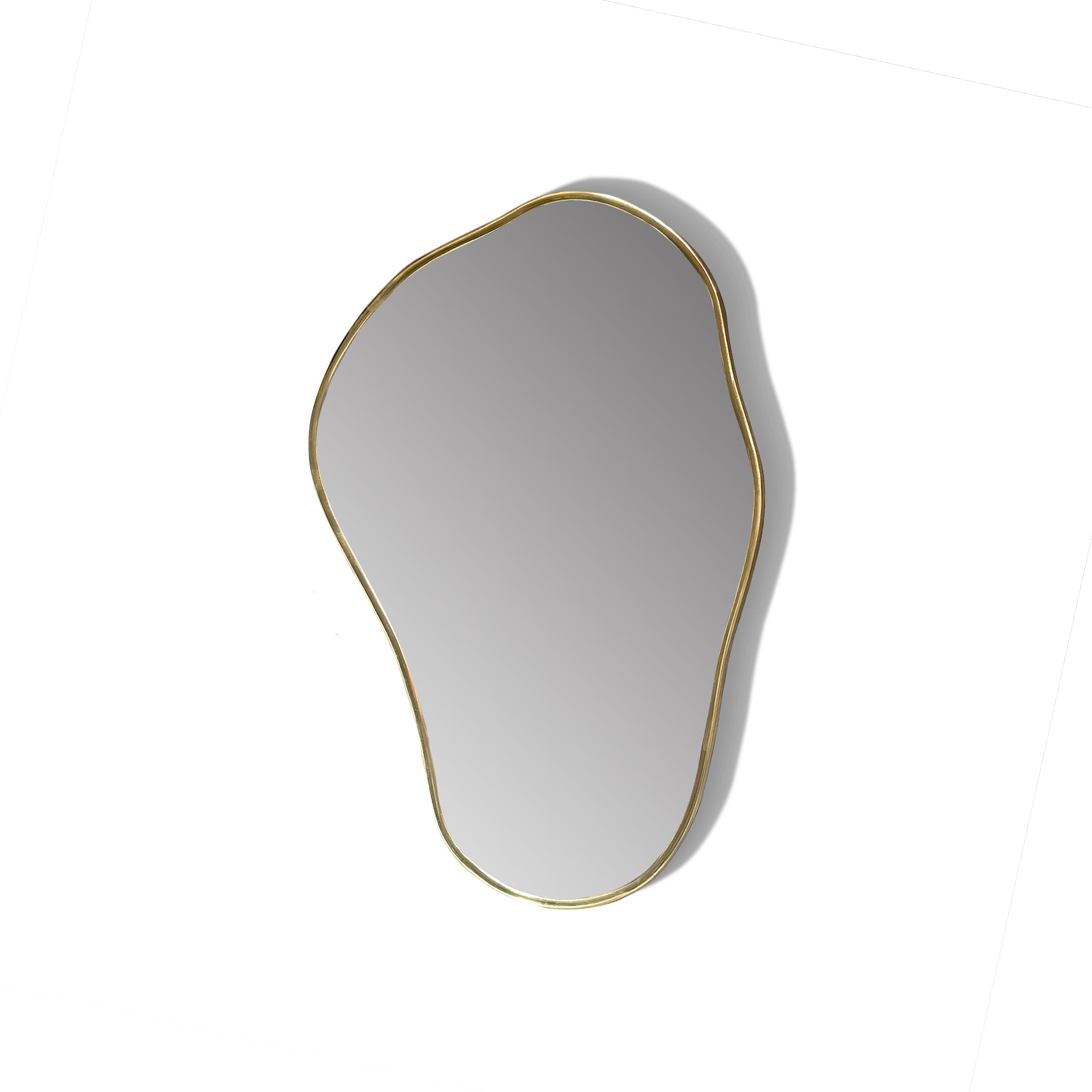 Asymmetrical Full Length Brass Mirror