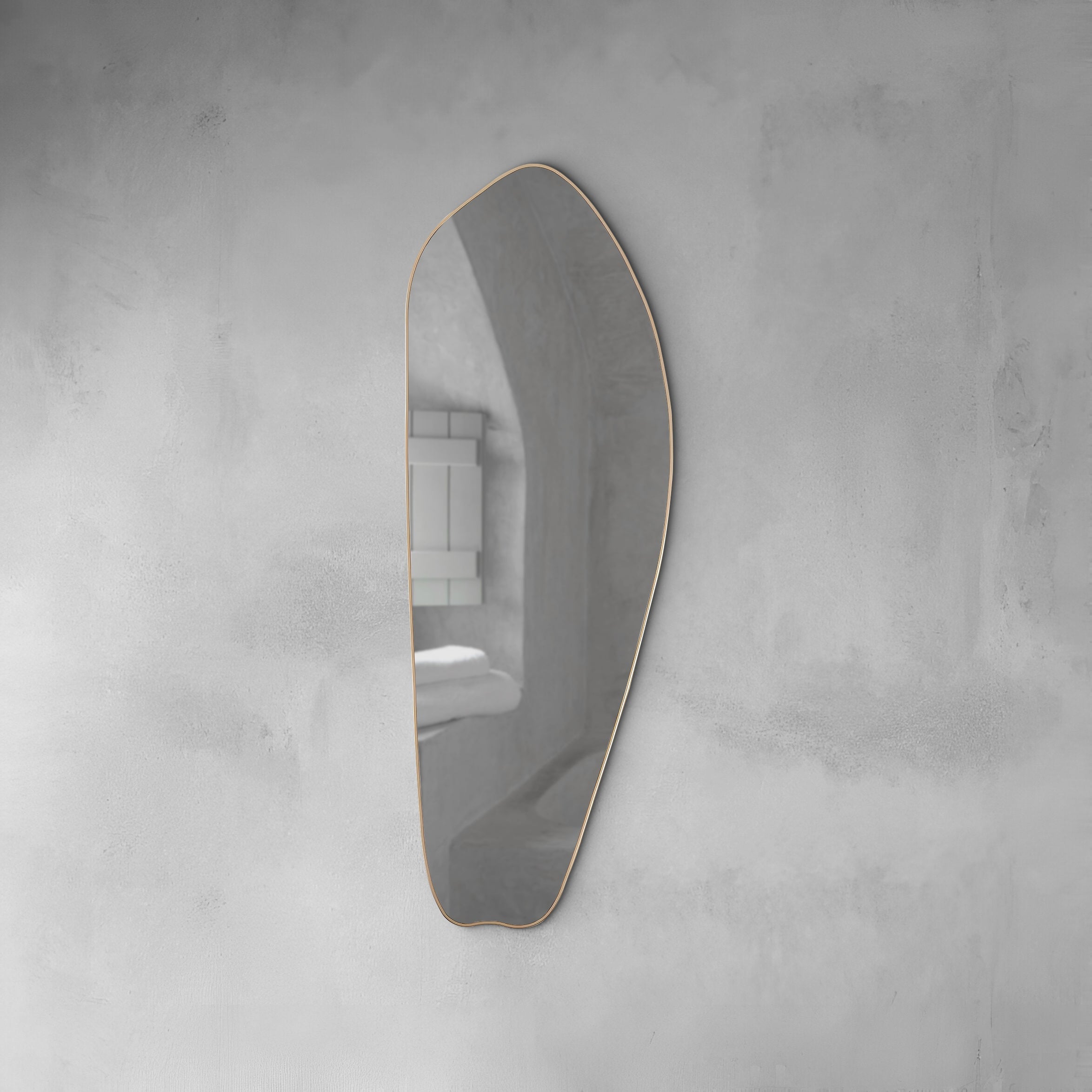 Full Length Minimalist Bedroom Brass Mirror