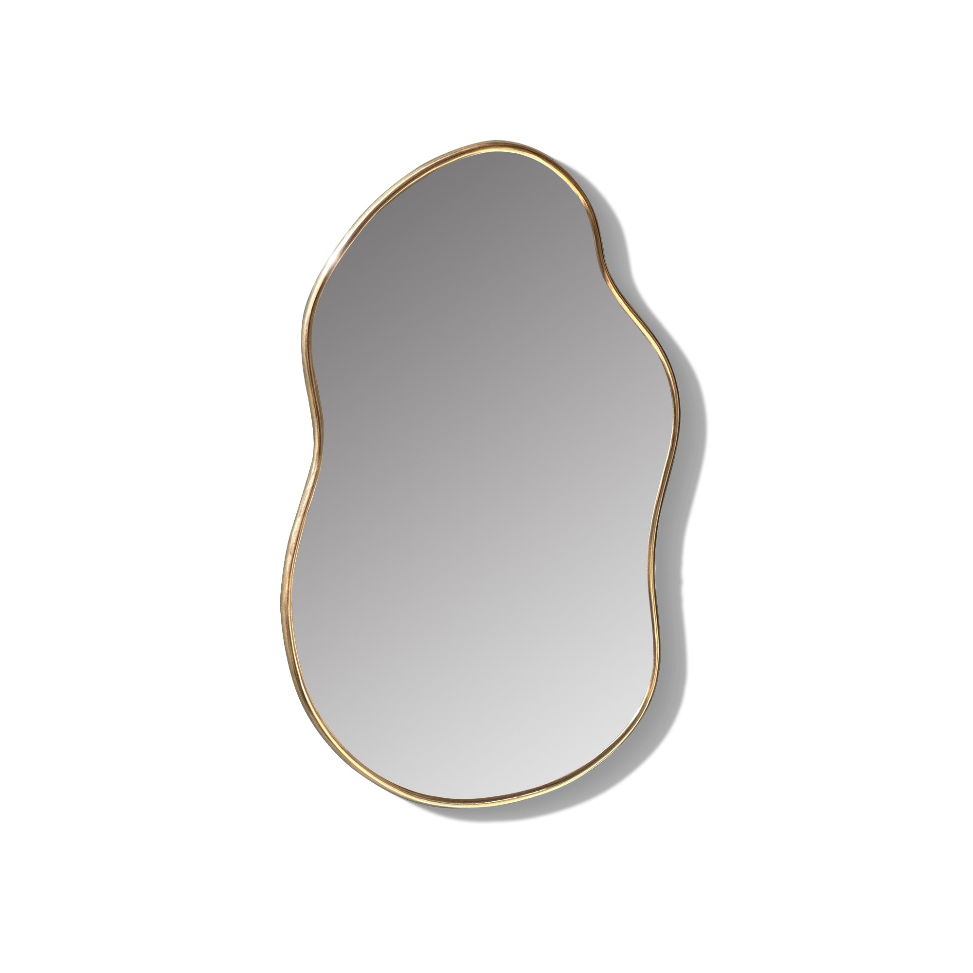 Large Irregular Shaped Mirror - Brass Bathroom Mirror