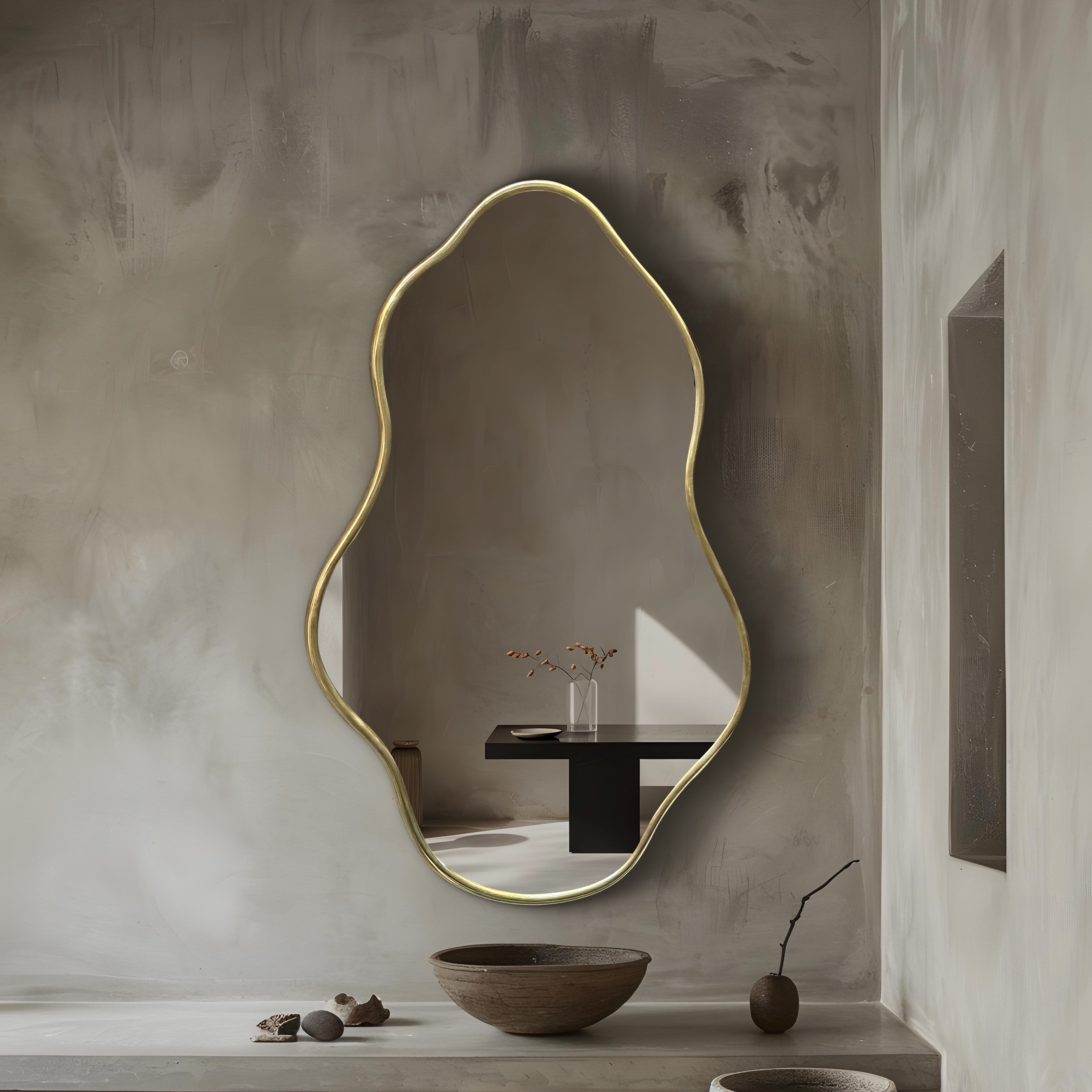 Irregular Full Length Blob Brass Mirror