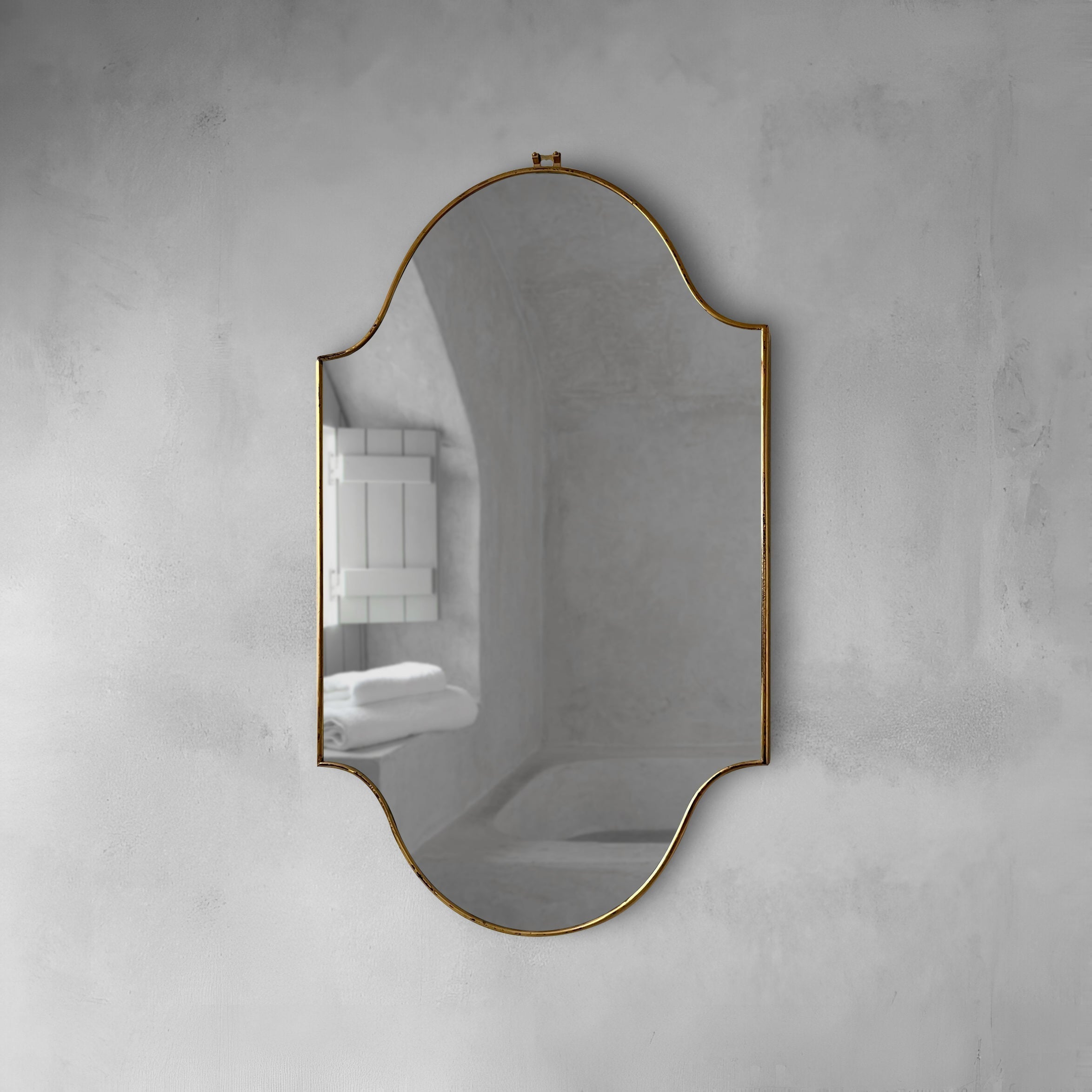 Mid-Century Italian Brass Mirror