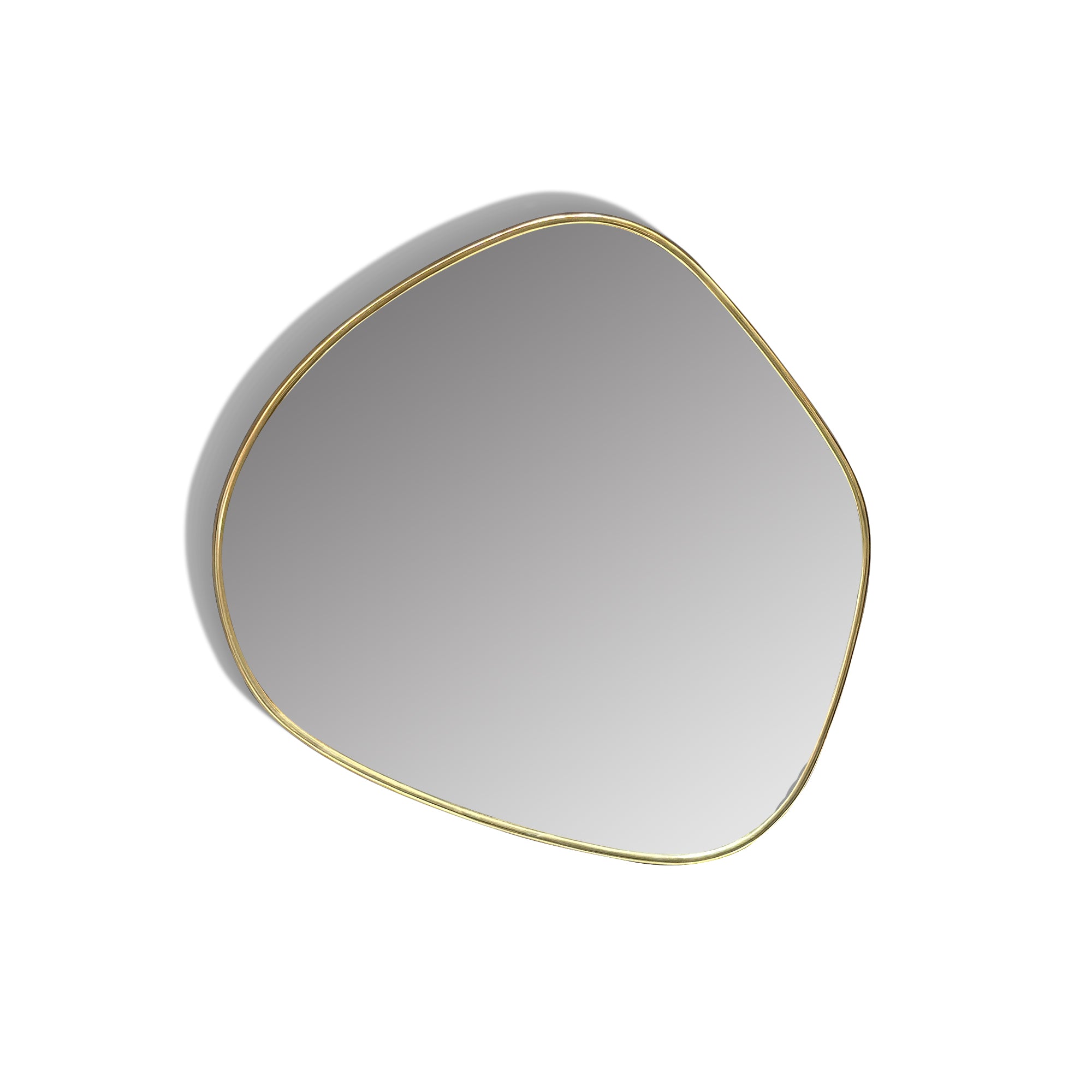 Organic Shaped Brass Mirror - Brass Bathroom Mirror