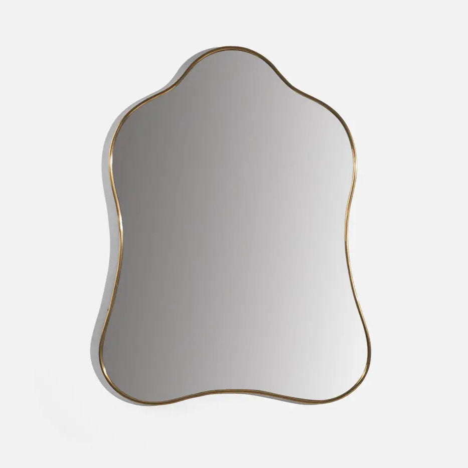 Wavy Arched Wall Brass Mirror