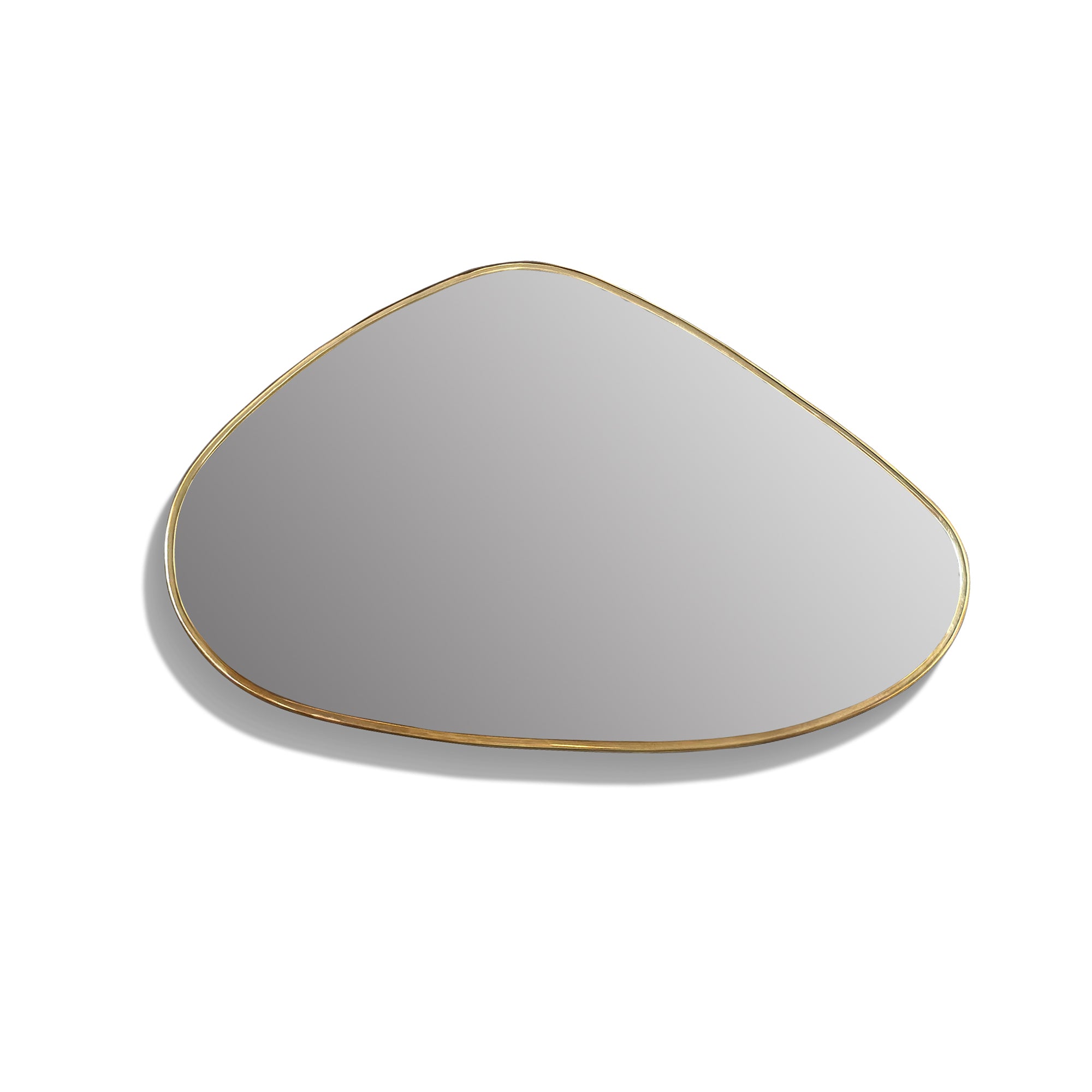 asymmetrical Brass Bathroom Wall Mirror