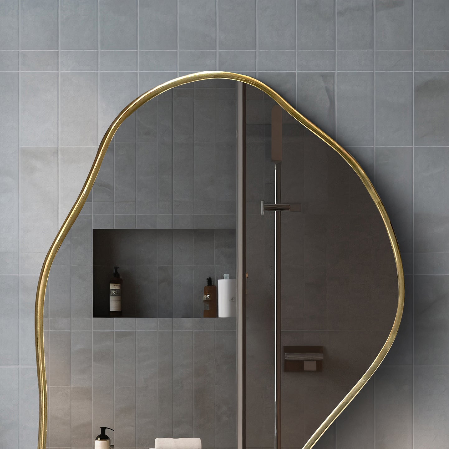 Irregular Brass Mirror - large asymmetrical mirror